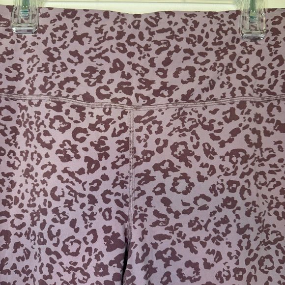 ATHLETA woman's sz XL Elation ultra high rise leopard flora mauve tights legging - Picture 4 of 13